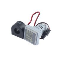 3in1voltmeter แอมป์มิเตอร์ดิจิทัล Led 100a 60-500V เฮิร์ตซ์สัญญาณไฟ220โวลต์มิเตอร์วัดกระแสไฟฟ้าโวลต์เครื่องตรวจจับตัวทดลอบแอมป์22มม.