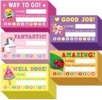 50Pcs Cartoon Kids Reward Incentive Punch Cards For Children Students Motivated Teacher Teaching Small Business