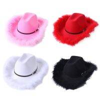 Feather Cowgirl Hat Multipurpose Decoration Supplies Accessory for Outdoor Traveling Camping Hiking