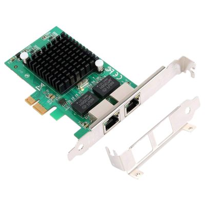 Gigabit Ethernet Pci-E Network Controller Card 10/100/1000Mbps, Rj45 X2 Dual 2 Port Pcie Server Network Interface Card Lan Adapter Converter For Desktop Pc With Low Bracket