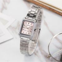 นาฬิกา Casio  รุ่น LTP-V007D-4E นาฬิกาข้อมือผู้หญิง สายแสตนเลส หน้าปัดสี่เหลี่ยม สีชมพู  ของแท้ 100% รับประกันสินค้า 1 ปี