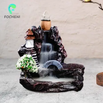 Waterfall Incense Burner, Backflow Incense Burner Incense Holder Creative  Decorative Incense Fountain Windproof Ceramic Aromatherapy Ornament for  Home