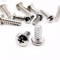 ✐┋ 10/50X M1.2 M1.4 M1.6 M2 M2.6 M3 M3.5 M4 M5 304 Stainless Steel Cross Recess Phillips Pan Round Head Flat End Self Tapping Screw