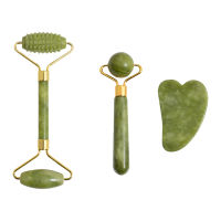 3 pcs Gua Sha Stone กระชับผิวของขวัญแบบพกพา Eye Puffiness ผ่อนคลายกลับผู้หญิง Anti Aging Neck Jade Roller Home Rejuvenation Face Massager Set