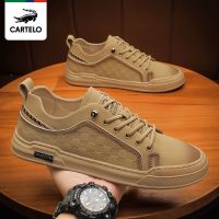 ❀♈﹍ Cartelo crocodile mens shoes autumn 2023 new retro all-match mens sneakers non-slip breathable low-cut casual shoes