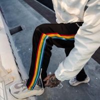 PaLm palm angel AngeLs side rainbow webbing pants side zipper mens and womens sports straight trousers high street