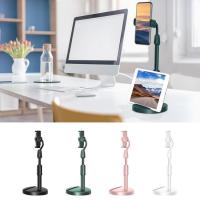 Desktop Phone Holder Stand Adjustable Telescopic Tablet Holder With Double Slots Anti-Rust Frosted Mobile Stand For Bedrooms Homes Dorms Living Rooms pretty good