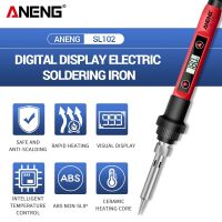 ♙ Aneng Sl102 60W ชุดอุปกรณ์หัวแร้งบัดกรีไฟฟ้าดิจิตอลสําหรับบัดกรีเชื่อม