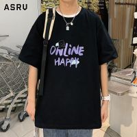 ASRV เสื้อยืดผู้ชายแขนสั้นใหม่,เสื้อยืดหลวมระบายอากาศได้สวมใส่สบายเสื้อยืดผ้าแขนยาวฤดูร้อน