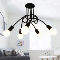 358 Heads Chandelier Led Light Ceiling Lamp Nordic Modern Creative Curve Iron Plated Lights For Kitchen Restaurant Living Room