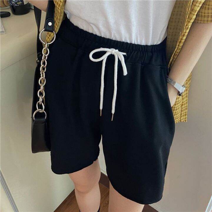 womens-casual-sports-shorts-homewear-pockets-solid-casual-cozy-simple-shorts-high-waist-drawstring-indoor-outdoor-daily-basic