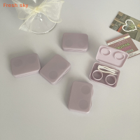 Fresh sky กล่องใส่คอนแทคเลนส์สีลูกกวาดกล่องใส่คอนแทคเลนส์แบบพกพาสำหรับเด็กผู้หญิงที่เก็บเลนส์เพื่อความงามชุดเดินทาง