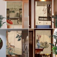 Fashion 2023 Chinese style polyester door curtain wall kitchen bedroom smoke partition curtain wall hotel room bathroom door curtain wall studio