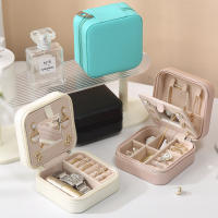 PU Earrings Box Portable Jewelry Box Travel Portable Mirror Jewelry Box Pu Leather Earrings Box Jewelry Box