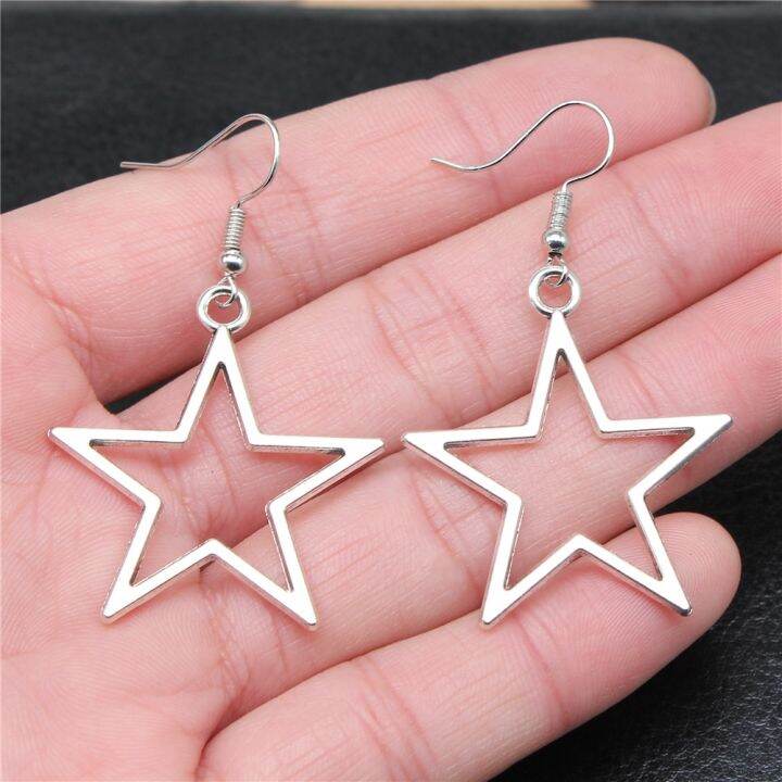 fashion-handmade-simple-design-silver-color-hollow-star-pendant-earrings-women-dangle-earrings-aliexpress