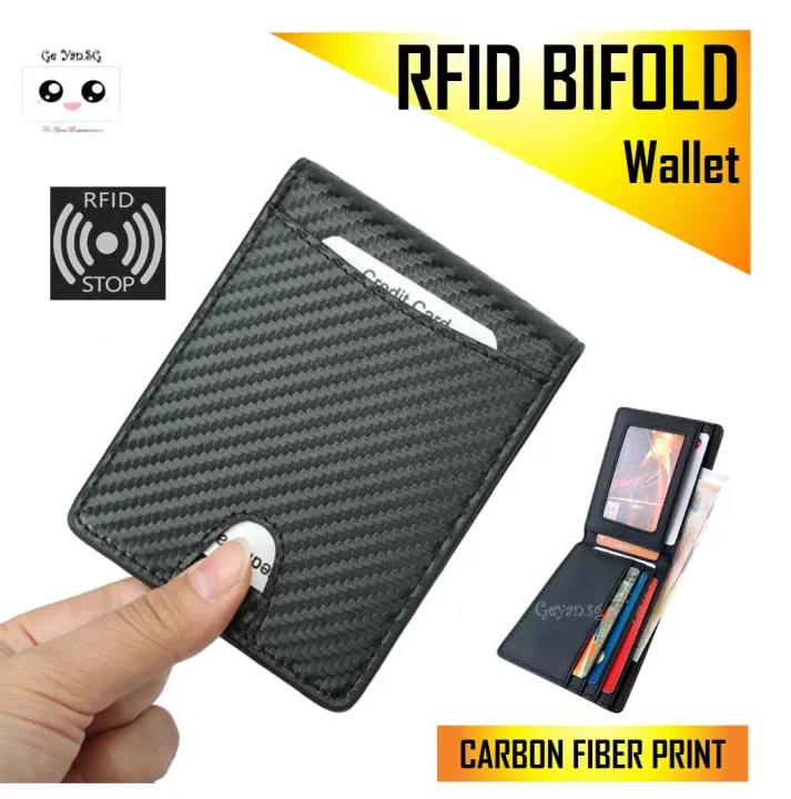 Men Wallet Wallet Rfid Ultra Thin Short Wallet Carbon Fiber