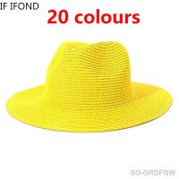 Wholesale Sun Hats Men Women Summer Panama Wide Brim Straw Hats Fashion Colorful Outdoor Jazz Beach Sun Protective Cap