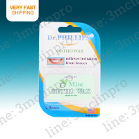 Dr. Phillips ortho wax mint flavor 2 box/pack สำหรับคนจัดฟันแพ็คคู่ (กลิ่นมิ้น)