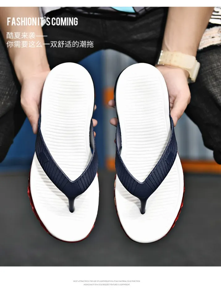 2022 Summer High Quality Thick Sole Flop Full Palm Air Cushion Slippers  Designer Sandals Men Home Casual Shoes Luxury Men Sandal