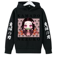 New 2022 Demon Slayer Hoodie Kids 4-14 Years Clothes Suitable Baby Girl Long Sleeve Hoodie Anime Yaiba Manga Pullover Sweater