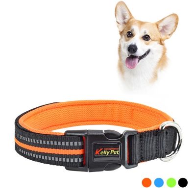 1PC Dog Collar Pet Reflective Silk Collar Breathable Nylon Pet Dog Collars Adjustable For Small Medium And Large Dogs Lead Leash