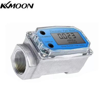 KKmoon เครื่องวัดการไหลของกังหัน1นิ้ว,เครื่องวัดการไหลดิจิตอล LCD 10-100LPM ± ความแม่นยำ1% สำหรับแก๊สดีเซลน้ำมันก๊าดเมทานอลน้ำ