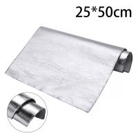 New 1 Roll Thick Aluminum Fiber Muffler Cotton Car Auto Fender Heat Sound Insulation Mat 25*50cm For Shielding Exhaust Bonnet