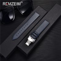 【hot】∋  Ultra Thin Leather Watchbands 16mm 18mm 20mm 22mm with Clasp Buckle