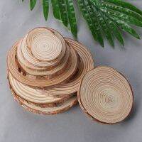 【CC】 4-13cm 1 Pack Wood Coasters Round Unfinished Slices With Bark Log Discs Crafts Wedding