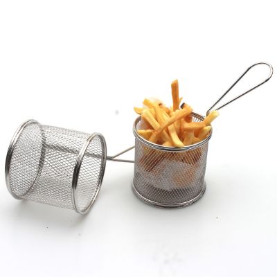 Stainless steel 304 fries basket Chef basket Oil grid round mesh leak Kitchen gadget fried basket kitchen tool sifter