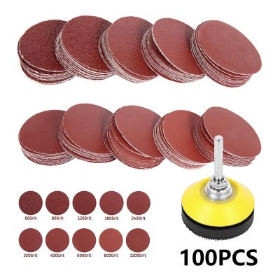 【LZ】✐❉☸  100pcs 2inch Sanding Discs Pad Kit Sanding Discs 60-1000 Grit Paper Sandpaper with 1Inch Abrasive Polish Pad Plate Shank