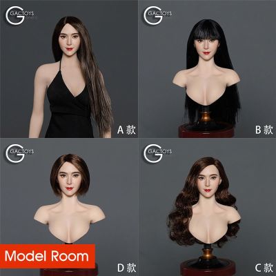 GACTOYS GC041 1/6 Asian Beauty Head Sculpt Hair Transplant Head Carving Model Fit 12  39;  39; Female Soldier Action Figure Body Dolls