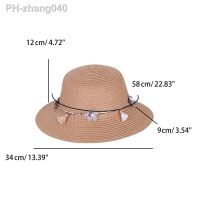 Trendy Wide Brim Sun Hat Sun Protection Straw Hat w/ Windproof Rope Summer Beach Visor Hat All-match for Street Shooting