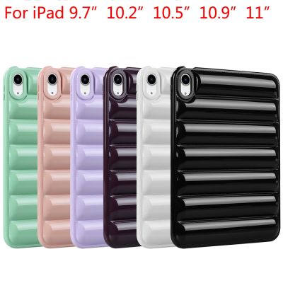【cw】 Jelly Candy Color Down Coat Style Case For iPad Pro Air 9.7 10.2 10.5 10.9 11 2021 2022 Simple Shockproof Soft TPU Cover Skin