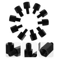 ✕❣ 10 Pcs Screw Side Mirror Adapters Black Mirrors Positive Negative Teeth Steel Motorcycle