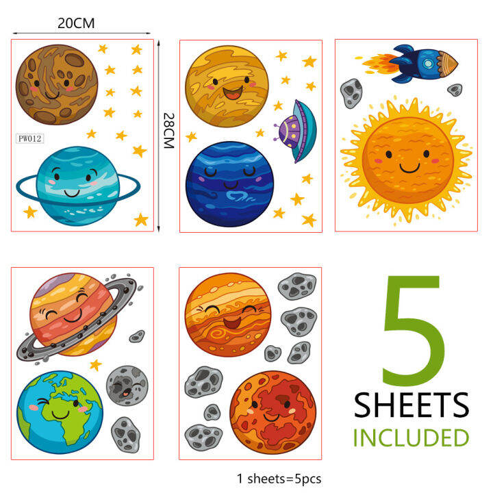 5-sheet-solar-system-wall-sticker-outer-space-planet-kids-room-bedroom-decor-new