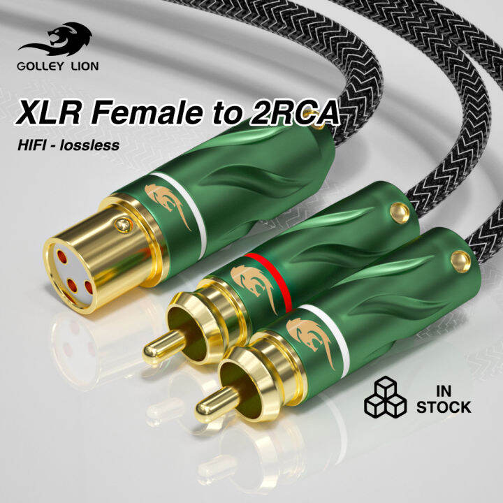GOLLEY LION hifi XLR to Dual RCA Audio Cable 2 RCA Male to XLR 3 Pin