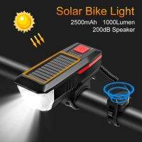 ☾✴✢ Solar Bike Light Front Flashlight with Horn Bicycle Lantern USB Rechargeable Lamp Taillight Luces Bicicleta Cycling Accessories