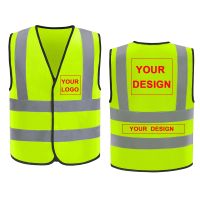 Safety vest High visibility Custom Safety Vest Logo Breakaway Hi Vis Viz Reflective Security Vest customized