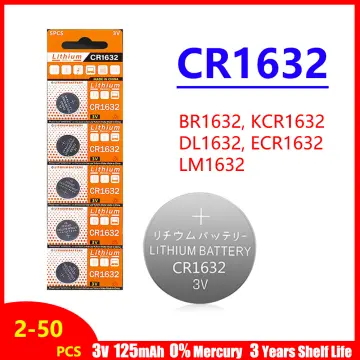 50 Pcs CR1632 CR 1632 - 3V Murata Lithium Button Cell Battery