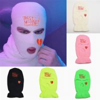 【YD】 Trust No Embroidery Ski 3-Hole Face Balaclava Hats Men Warm Knit Beanie Outdoor Caps