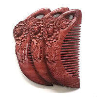 MC Comb Beautiful Handmade Carved Flower Violet Wood Hair Combs Wide Tooth High Quality Hair Brush Wood Peigne Cheveux Comb