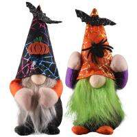 Stuffed Gnomes Halloween Faceless Doll Decor Plush Ornaments Fall Gnome Standing Plush with Long Beard with Spider Pumpkin Decorations for Home Halloween Party Table remarkable