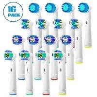 Pack of 16 Toothbrush Heads for Oral B-Includes 4 Precision Clean4 Floss Clean4 Senstive Clean4 White Clean