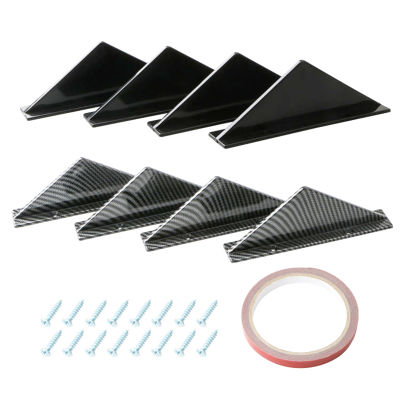 4PCS Universal Car Rear Bumper Diffuser Lip Spoiler Shark Fin Spliter Spoiler Chassis Protector Cover Kit Bumper Deflector