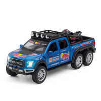 1:32 Ford Raptor F150 Red Bull Edition 6X6อัลลอยด์รถออฟโรด