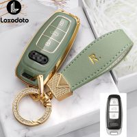 wenminr TPU Car Remote Key Case Cover Wallet Fobs for Audi A6 C8 Q7 E-tron 55 A6 A7 A8 E-tron 55 Q5 Q8 C8 D5 A6L A8L Key Holder Shell