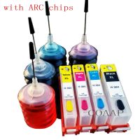 4 Refillable 364XL ink cartridge + 120ml Dye ink for hp364 DeskJet 3070A 3520 Officejet 4610 4620 4622 All-in-One Printer Ink Cartridges