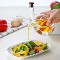 Creative Oil Pot Glass Kitchen Supplies Double Soy Sauce Bottle Oil Vinegar Bottle Seasoning Bottle Seal Set Leak Proof 2 In 1