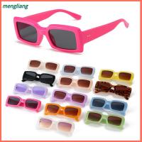 MENGLIANG เรโทร สี่เหลี่ยมสี่เหลี่ยม ที่ UV400 สีเยลลี่ เฉดสีของผู้ชาย แว่นกันแดดทรงสี่เหลี่ยมผืนผ้าขนาดเล็ก แว่นตาสำหรับแว่นตา แว่นตากันแดดสีม่วงอ่อน